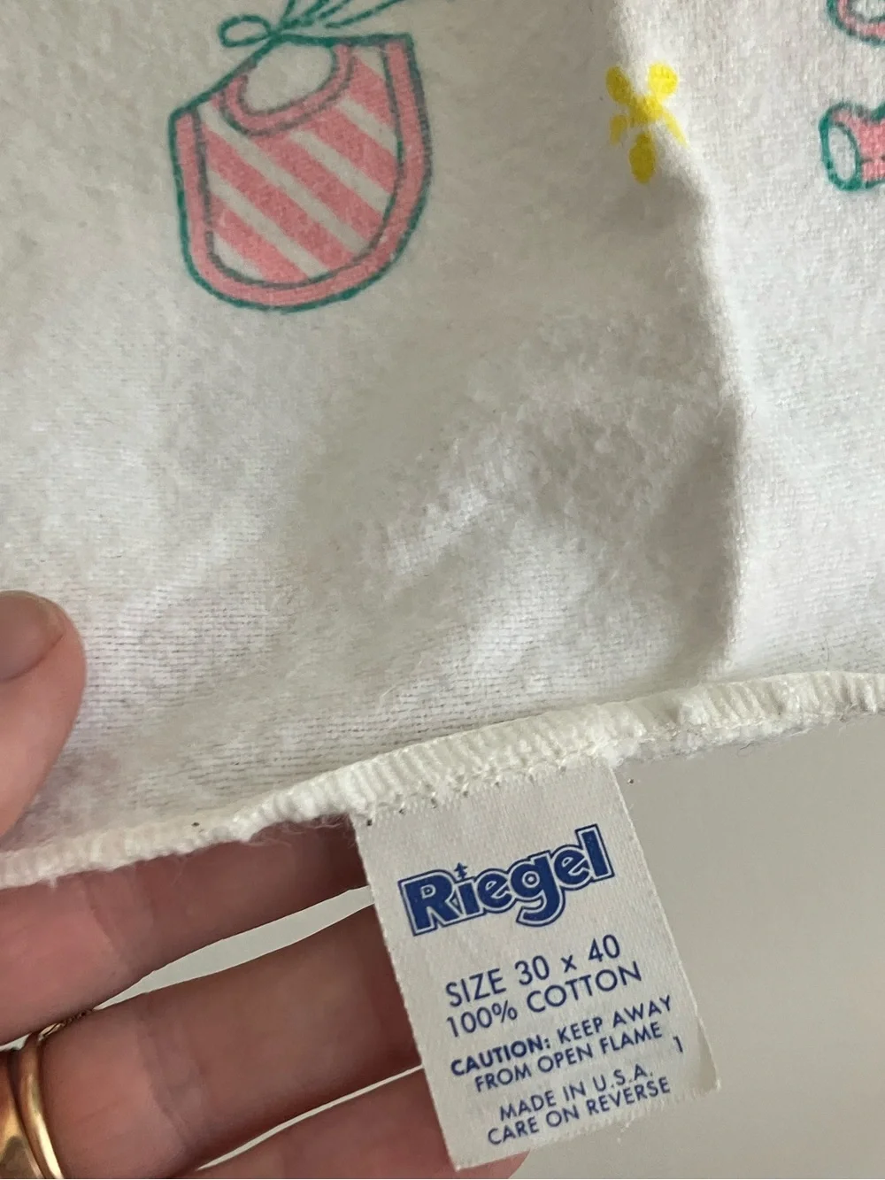 Riegel Baby Receiving Blanket 100% Cotton Flannel First Steps PACC Made in USA
